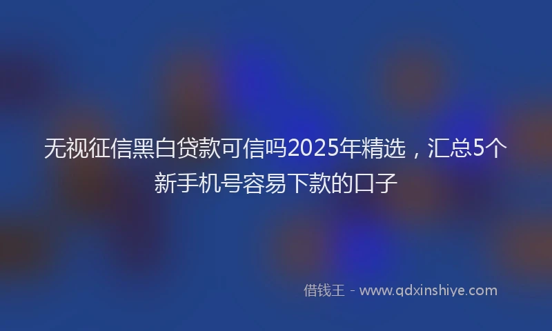 无视征信黑白贷款可信吗2025年精选，汇总5个新手机号容易下款的口子