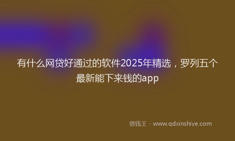 有什么网贷好通过的软件2025年精选，罗列五个最新能下来钱的app