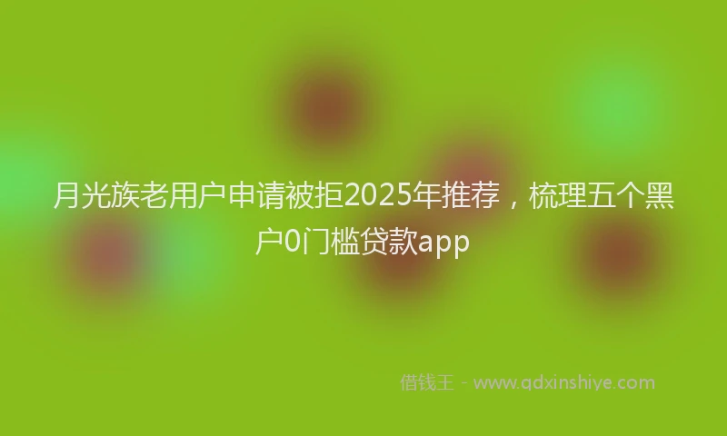 月光族老用户申请被拒2025年推荐，梳理五个黑户0门槛贷款app