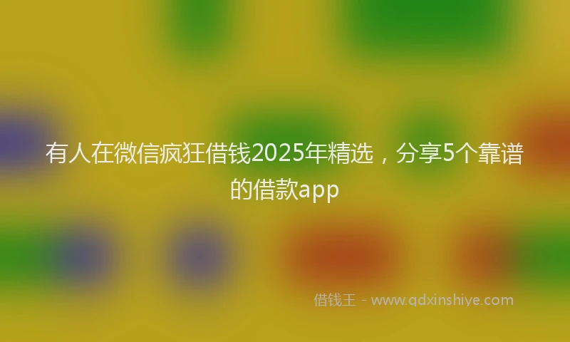 有人在微信疯狂借钱2025年精选，分享5个靠谱的借款app