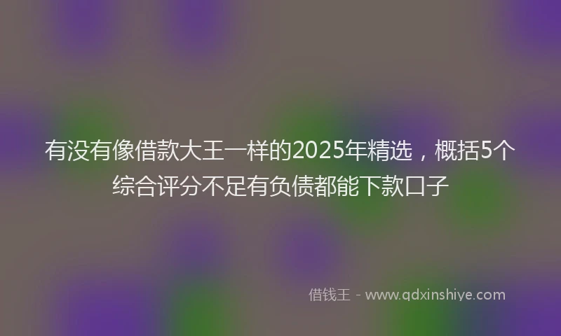 有没有像借款大王一样的2025年精选，概括5个综合评分不足有负债都能下款口子