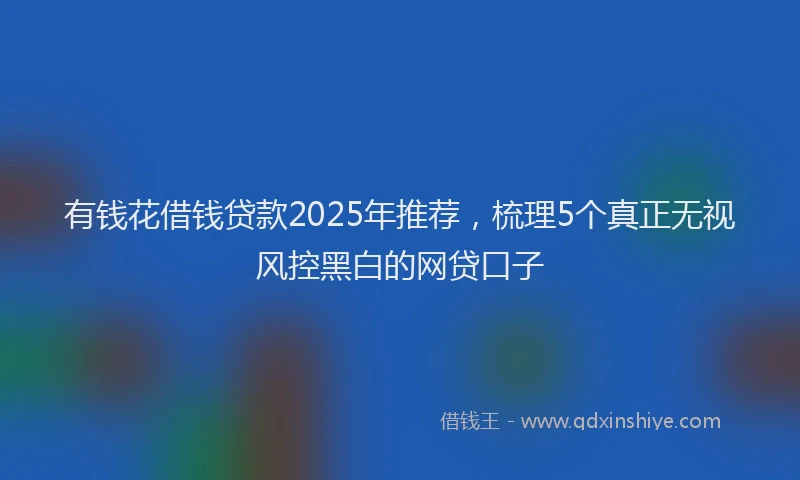 有钱花借钱贷款2025年推荐，梳理5个真正无视风控黑白的网贷口子