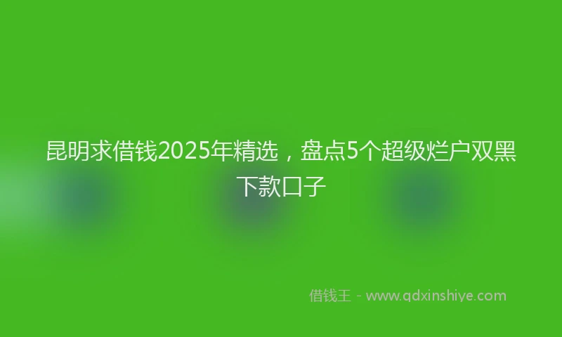 昆明求借钱2025年精选，盘点5个超级烂户双黑下款口子