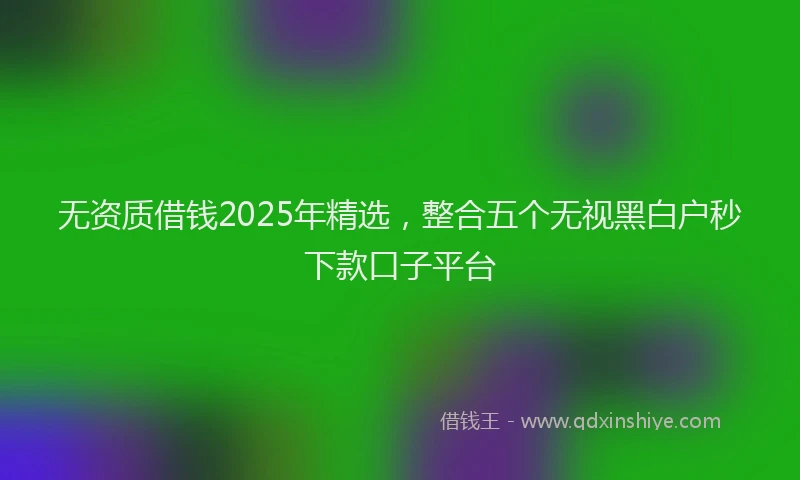无资质借钱2025年精选，整合五个无视黑白户秒下款口子平台