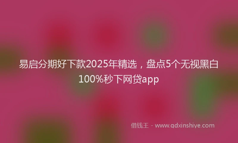 易启分期好下款2025年精选，盘点5个无视黑白100%秒下网贷app