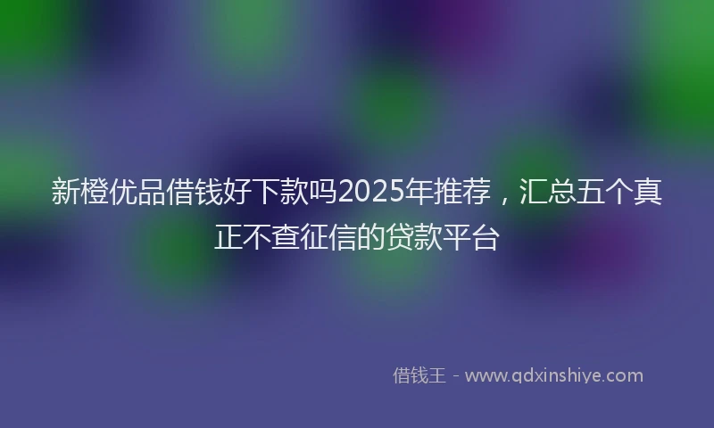 新橙优品借钱好下款吗2025年推荐，汇总五个真正不查征信的贷款平台