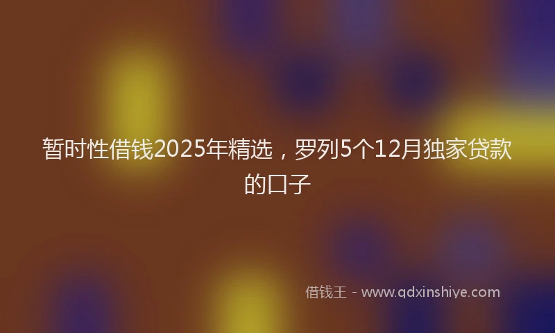 暂时性借钱2025年精选，罗列5个12月独家贷款的口子