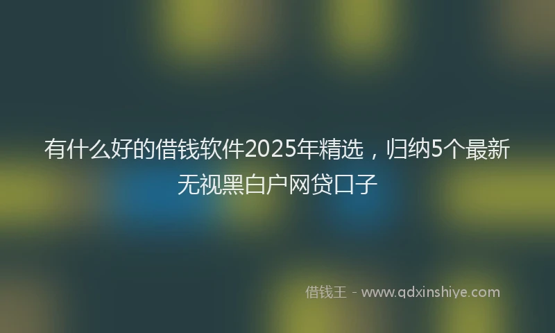 有什么好的借钱软件2025年精选，归纳5个最新无视黑白户网贷口子