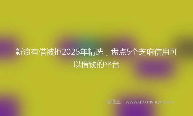 新浪有借被拒2025年精选，盘点5个芝麻信用可以借钱的平台