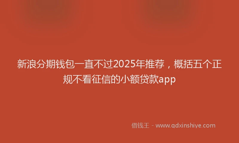 新浪分期钱包一直不过2025年推荐，概括五个正规不看征信的小额贷款app