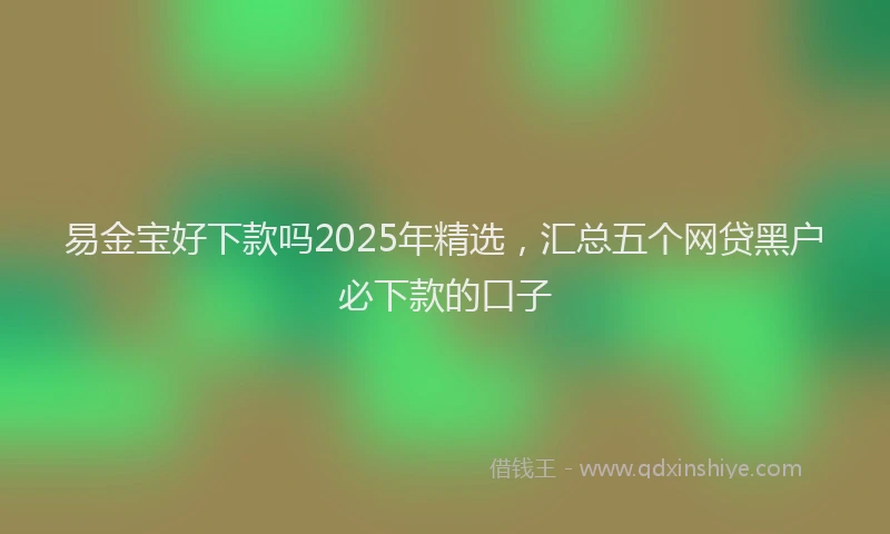 易金宝好下款吗2025年精选，汇总五个网贷黑户必下款的口子