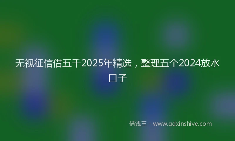 无视征信借五千2025年精选，整理五个2024放水口子