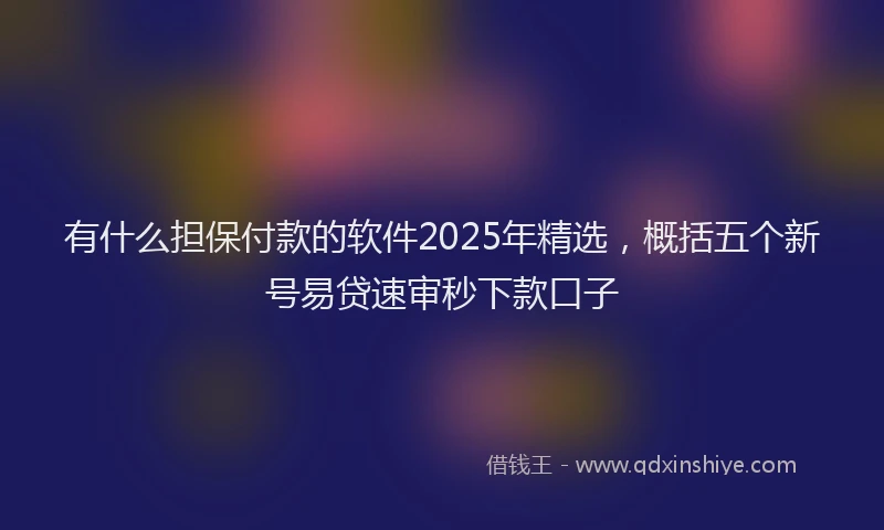 有什么担保付款的软件2025年精选，概括五个新号易贷速审秒下款口子