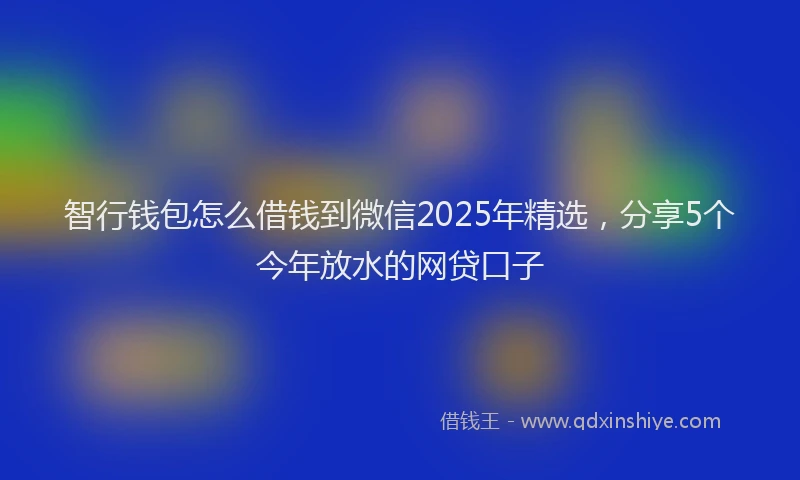智行钱包怎么借钱到微信2025年精选，分享5个今年放水的网贷口子