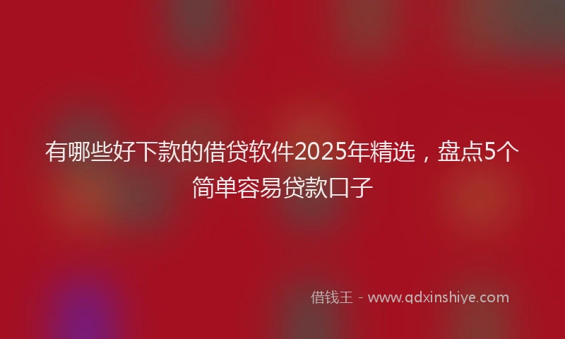 有哪些好下款的借贷软件2025年精选，盘点5个简单容易贷款口子