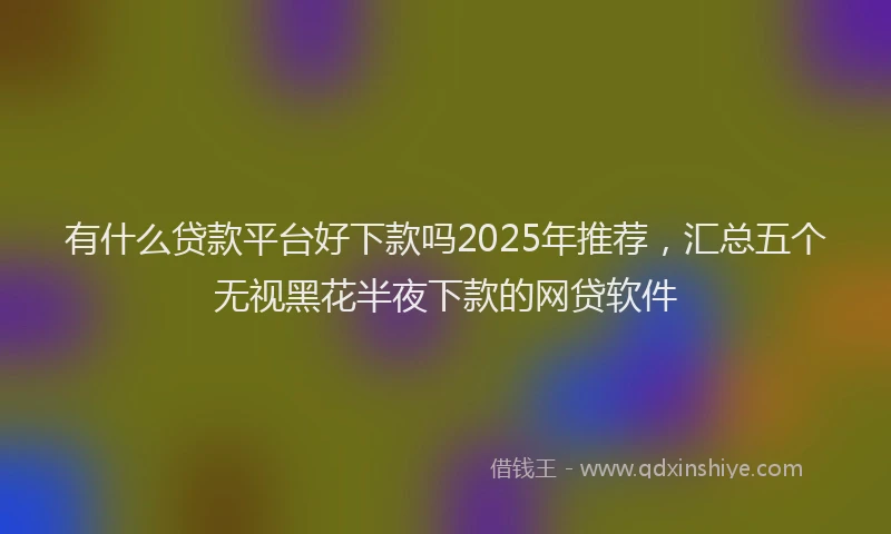 有什么贷款平台好下款吗2025年推荐，汇总五个无视黑花半夜下款的网贷软件