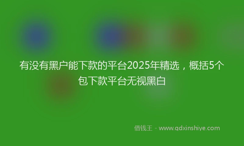有没有黑户能下款的平台2025年精选，概括5个包下款平台无视黑白