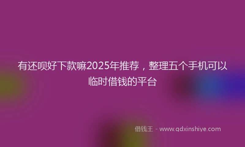 有还呗好下款嘛2025年推荐，整理五个手机可以临时借钱的平台