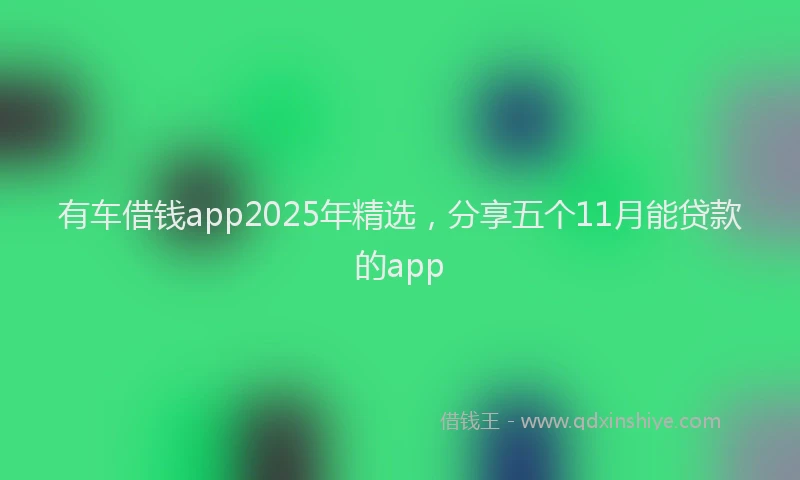 有车借钱app2025年精选，分享五个11月能贷款的app