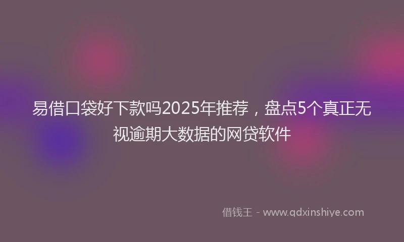 易借口袋好下款吗2025年推荐，盘点5个真正无视逾期大数据的网贷软件