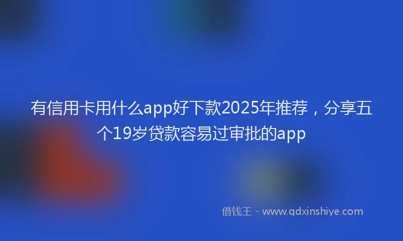 有信用卡用什么app好下款2025年推荐，分享五个19岁贷款容易过审批的app