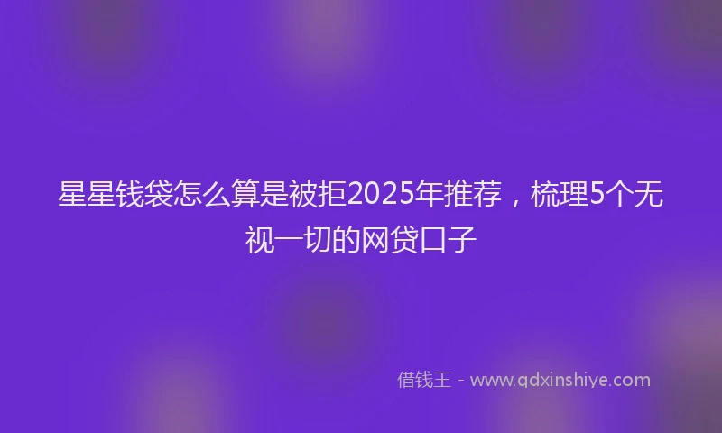 星星钱袋怎么算是被拒2025年推荐，梳理5个无视一切的网贷口子