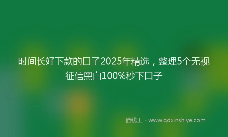 时间长好下款的口子2025年精选，整理5个无视征信黑白100%秒下口子