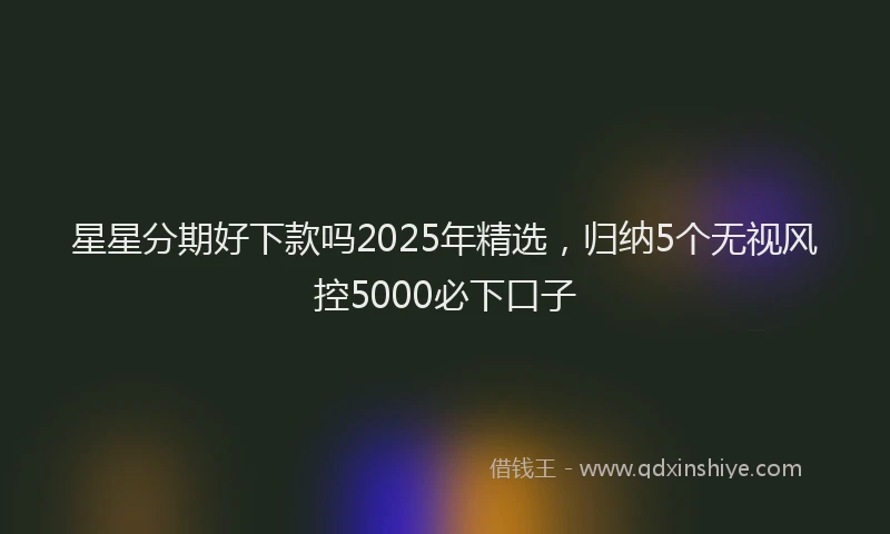 星星分期好下款吗2025年精选，归纳5个无视风控5000必下口子