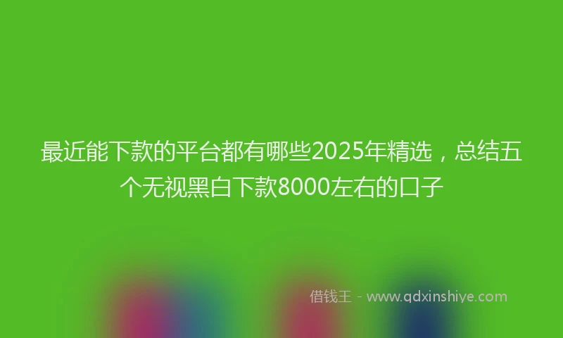 最近能下款的平台都有哪些2025年精选，总结五个无视黑白下款8000左右的口子
