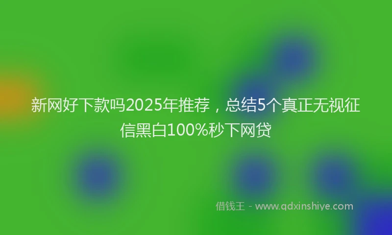新网好下款吗2025年推荐，总结5个真正无视征信黑白100%秒下网贷