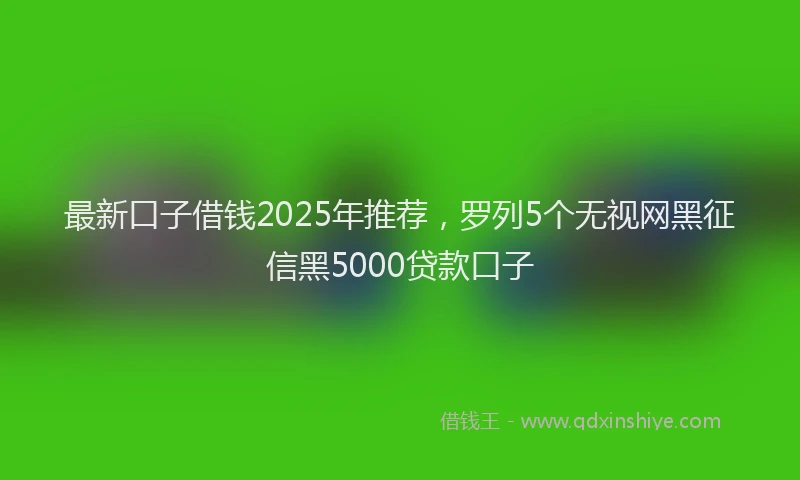 最新口子借钱2025年推荐，罗列5个无视网黑征信黑5000贷款口子