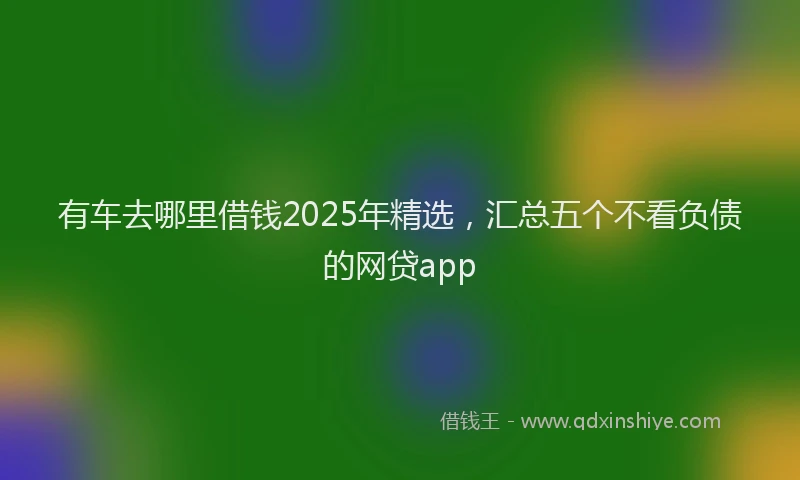 有车去哪里借钱2025年精选，汇总五个不看负债的网贷app