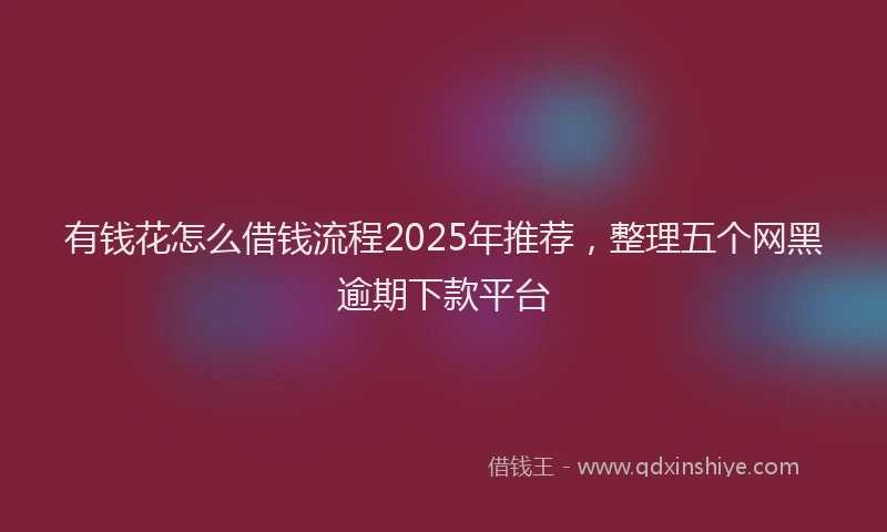 有钱花怎么借钱流程2025年推荐，整理五个网黑逾期下款平台