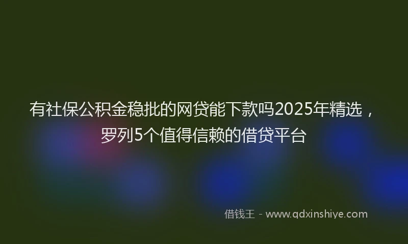有社保公积金稳批的网贷能下款吗2025年精选，罗列5个值得信赖的借贷平台