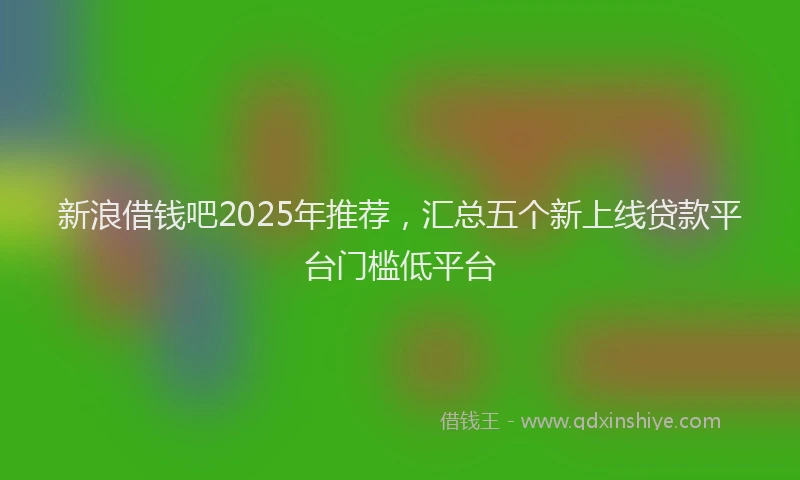 新浪借钱吧2025年推荐，汇总五个新上线贷款平台门槛低平台