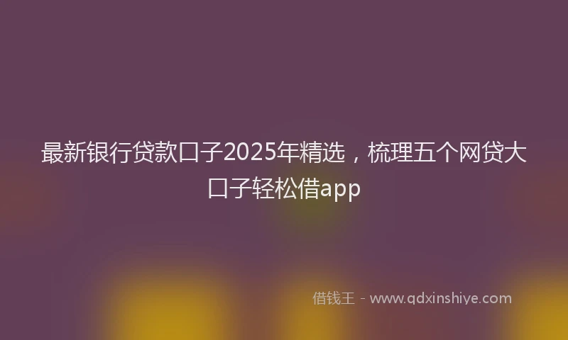 最新银行贷款口子2025年精选，梳理五个网贷大口子轻松借app