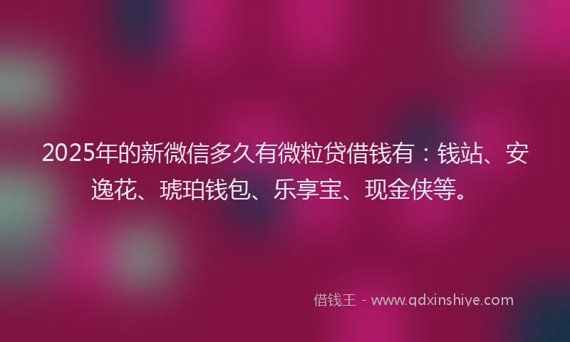2025年的新微信多久有微粒贷借钱有：钱站、安逸花、琥珀钱包、乐享宝、现金侠等。