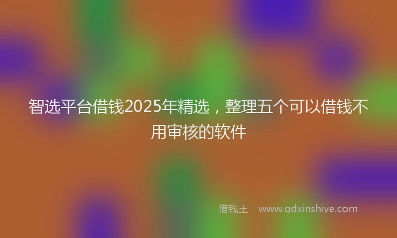 智选平台借钱2025年精选，整理五个可以借钱不用审核的软件