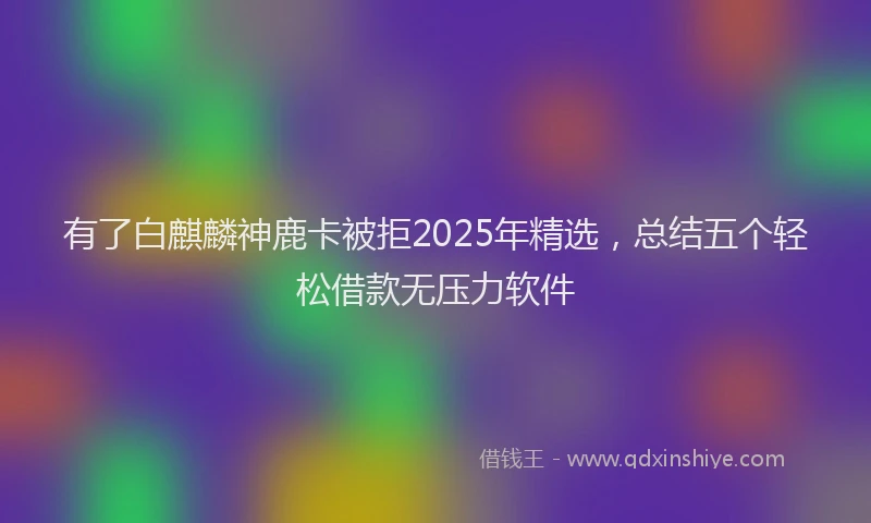 有了白麒麟神鹿卡被拒2025年精选，总结五个轻松借款无压力软件