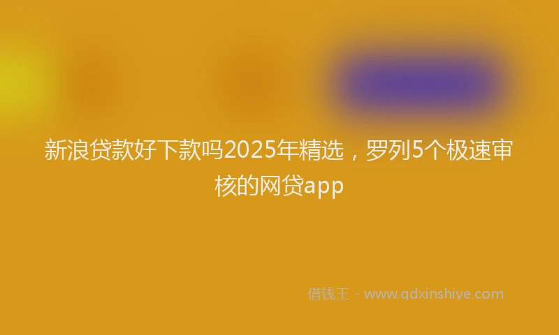 新浪贷款好下款吗2025年精选，罗列5个极速审核的网贷app