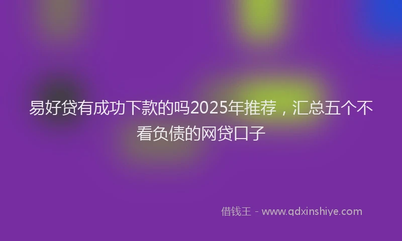 易好贷有成功下款的吗2025年推荐，汇总五个不看负债的网贷口子