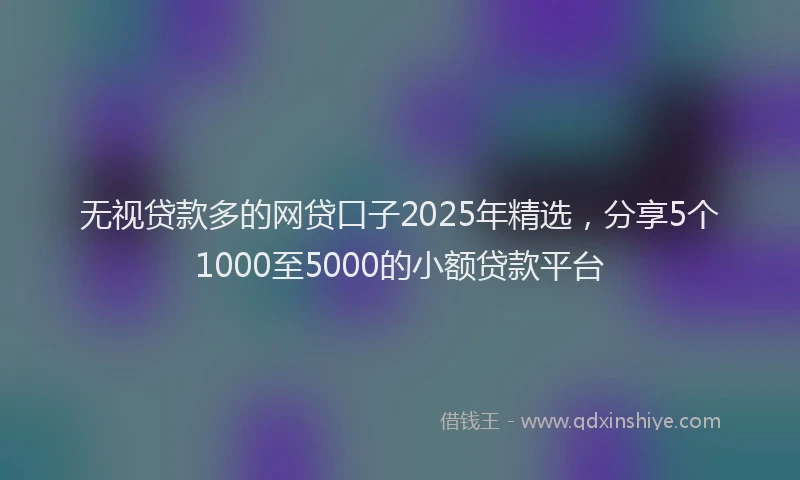 无视贷款多的网贷口子2025年精选，分享5个1000至5000的小额贷款平台