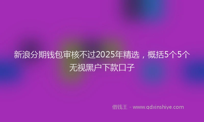 新浪分期钱包审核不过2025年精选，概括5个5个无视黑户下款口子