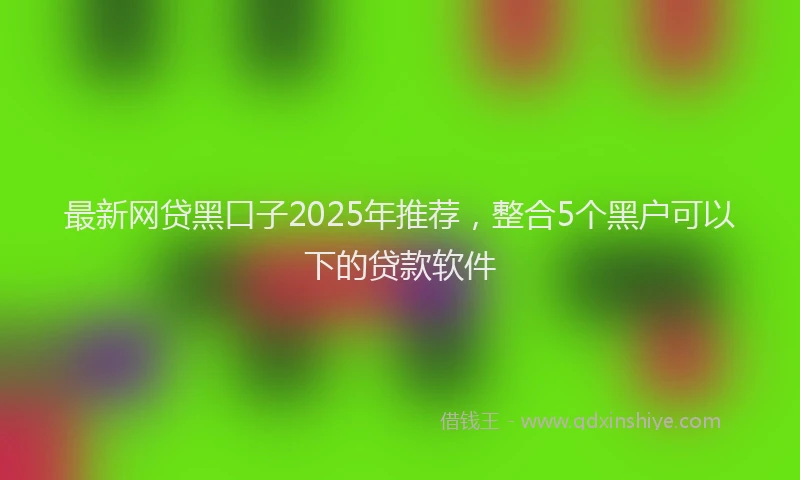 最新网贷黑口子2025年推荐，整合5个黑户可以下的贷款软件
