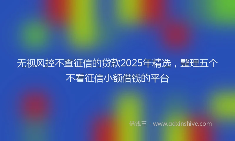 无视风控不查征信的贷款2025年精选，整理五个不看征信小额借钱的平台