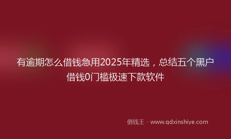有逾期怎么借钱急用2025年精选，总结五个黑户借钱0门槛极速下款软件