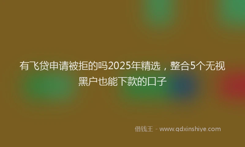 有飞贷申请被拒的吗2025年精选，整合5个无视黑户也能下款的口子