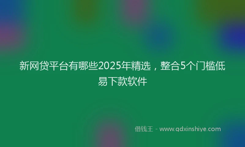 新网贷平台有哪些2025年精选，整合5个门槛低易下款软件