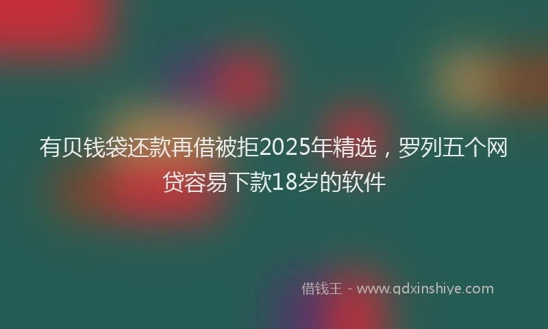 有贝钱袋还款再借被拒2025年精选，罗列五个网贷容易下款18岁的软件