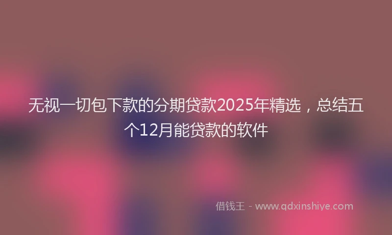 无视一切包下款的分期贷款2025年精选，总结五个12月能贷款的软件